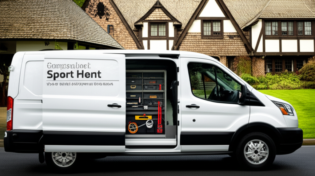 Professional appliance repair service van serving the local area