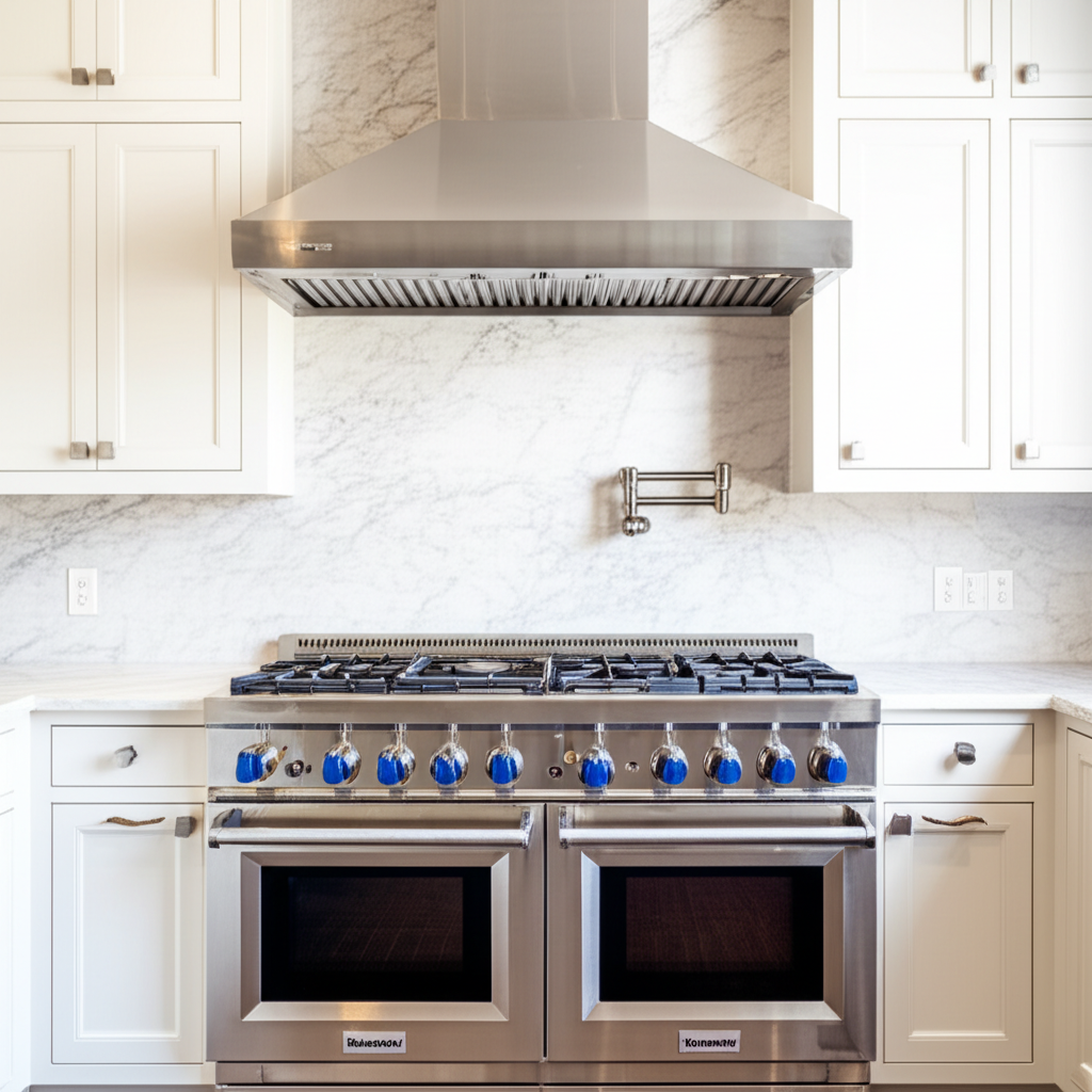 Viking professional range in upscale kitchen